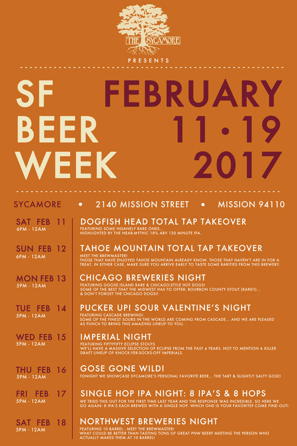 San Francisco Beer Week 2017 at The Sycamore